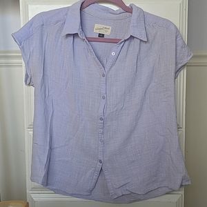Purple Cotton Button Down
